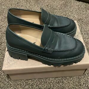 Free People Dark Green Loafers